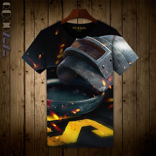 

2018 new steel short sleeve print men's short sleeves style t-shit, Black;white