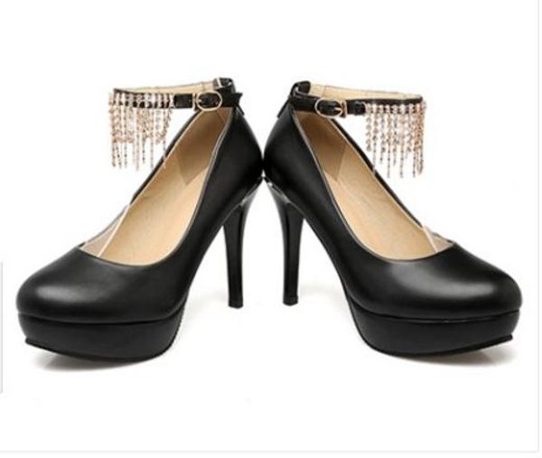 

send korean sweet edging shoes fine heel high heel woman single shoes, Black