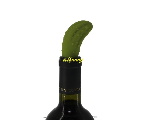 100 pçs / lote Rolhas De Vinho De Silicone Garrafa De Bebida Rolhas Pepino Forma Cortiça Vinho Acessórios de Cozinha Casa Manter Ferramentas Frescas