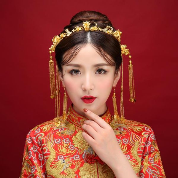 

2018 новый китайский невесты головной убор костюм кисточкой коронет костюм, Silver