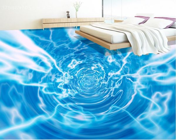 

3d обои ванная комната морская вода рябь трехмерная морская тематическая плитка настенная роспись 3d картины