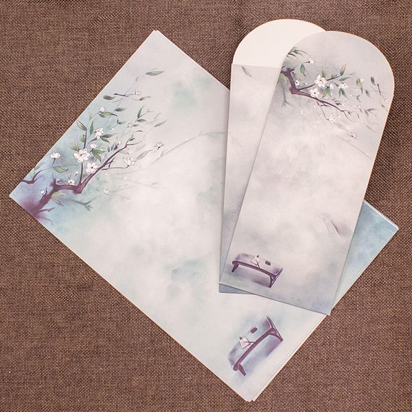 

1pcs bznvn letter set envelope goods china retro style tang antique cute letterhead paper print custom wholesale creative