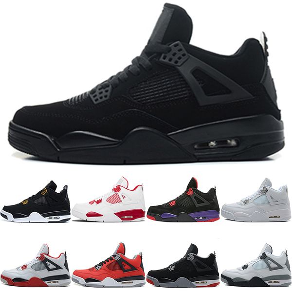 

basketball shoes 4 4s men raptors pure money bred royalty black white cement toro bravo mens sport sneaker size 41-47 ing, White;red