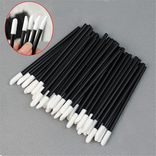 

50pc et di po able lip bru h lip glo wand applicator makeup co metic tool black color makeup bru h 0605136