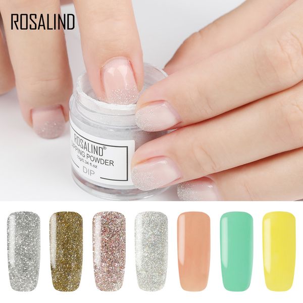 

rosalind 10g dip powder nail natural color holographic glitter nail art powder no need lamp cure dipping nails design, Silver;gold