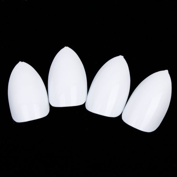 

100pcs/box false nail tips medium stiletto false nail tip finger care art tips with display box artificial fake nails, Red;gold