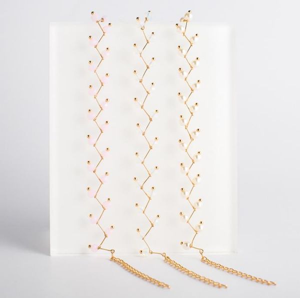 

gold pearl hair with beautiful bridal headwear, hand made custom wedding dress, hair accessories, Silver