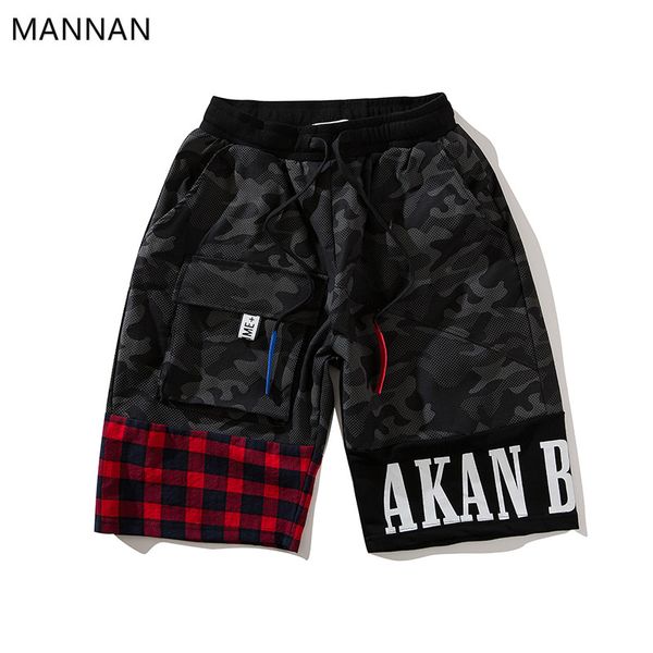 

mannan shorts mens colour patchwork jogger short streetwear ribbon casual shorts,elastic waist men short ,self highness summer, White;black