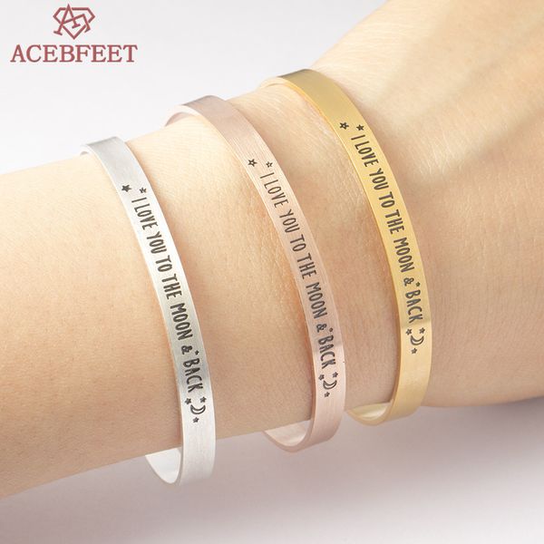

acebfeet розовое золото серебро я люблю тебя на луну обратно браслеты браслеты из нержавеющей стали ювелирные изделия звезда луна браслет ho, White