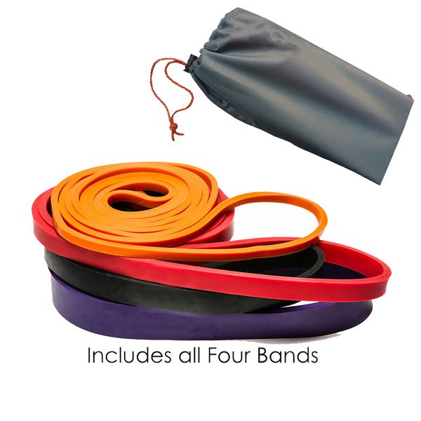 

4pcs/set fitness rubber pull up resistance bands power latex band loop strap expander hanging workout away with storage bag
