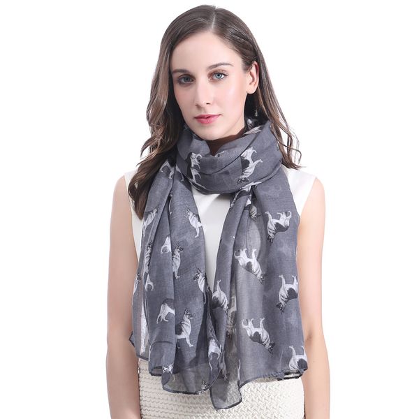 Ladies Soft Lightweight Dog Printed Scarf Various Breed Dogs /& Name Printed