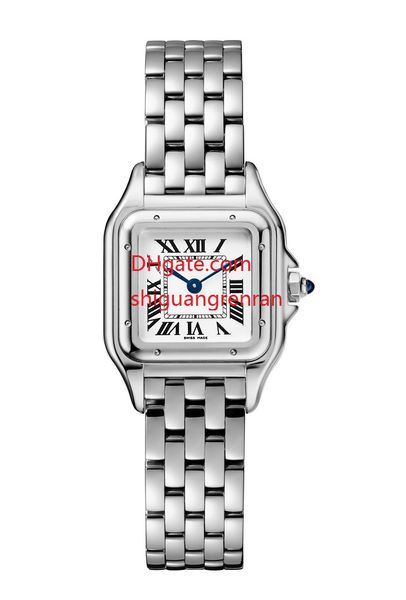

Ladie watche luxury 22mm white dial a ia vk quartz tainle teel bracelet chronograph roman numeral quare dial face women watch