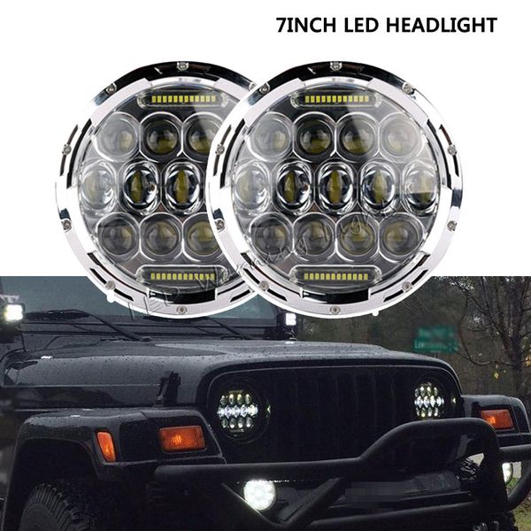 

pair 7inch 75w offroad led headlamp par56 replacement for trucks mack wrangler jk lj dual sealed beam with drl