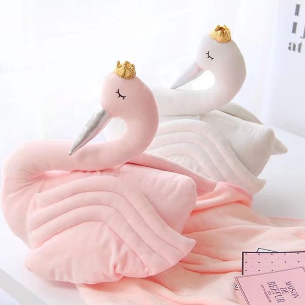 

baby pillow swan crown gauze pillow cushion baby accompany sleeping doll pgraphy props children's bed room decoration toys
