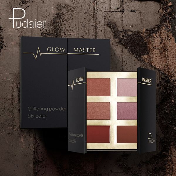 

pudaier high light repair disk 6 colors pressed glow repair glittering powder long lasting high gloss highlighter palette 2018 good