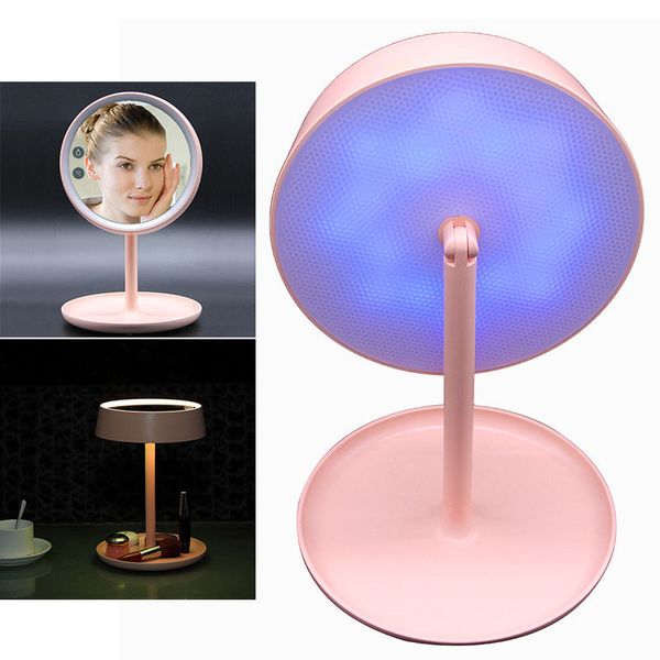 

led chargable make up cosmetic vanity mirror round touch bathroom gift beauty