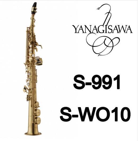 

new arrival yanagisawa s-991 s-wo10 gold plated saxophone soprano b(b) tune b flat sax brass instrument with mouthpiece case