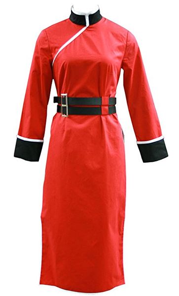 

gintama cosplay kagura costume womens red cheongsam 4th, Black