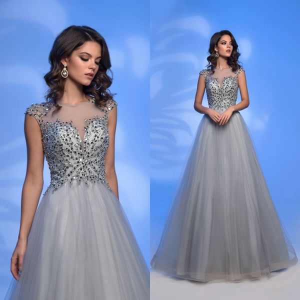 

берта 2019 серебряный бисером пром платья jewel шеи cap sleves линии вечерние платья дешевые длинные вечерние платья партии, Black