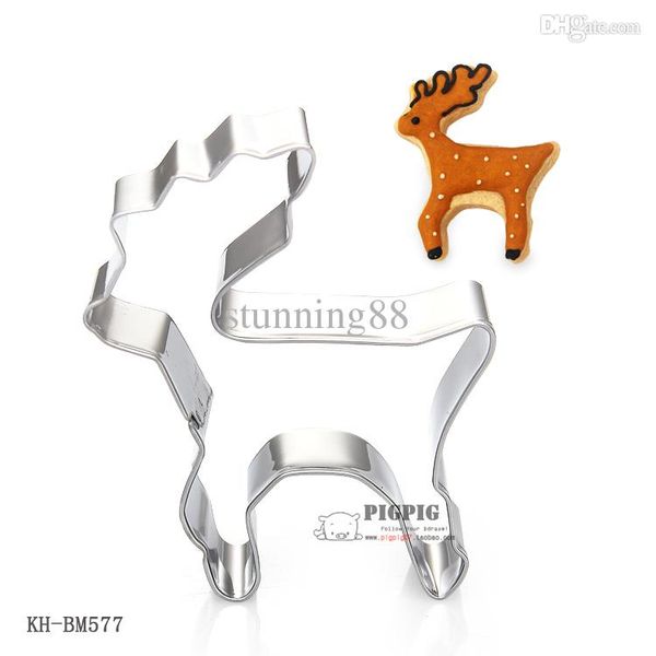 

wholesale-deer cuer metal biscuit molds cookie cuers bakery tools for party wedding bakeware gift 6.8*5.8cm