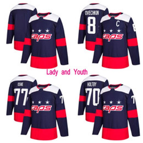 

Man Youth Woman Stadium Series 2018 Ice Hockey Jersey Kids Washington Capitals Alexander Ovechkin TJ Oshie Braden Holtby Red White Men Women