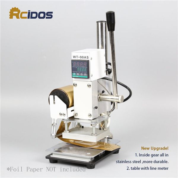 

Wt 90a rcido tamping machine leather bronzing crea ing machine foil tamping machine 110v 220v with ide foil holder