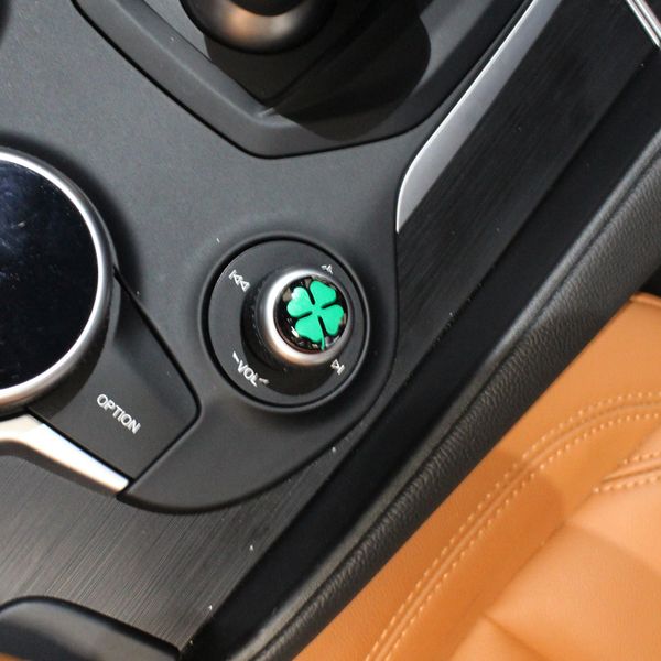 

1pcs car interior gear knob sound knob decoration ring cover sticker for alfa romeo giulia stelvio 2017 18 car-styling