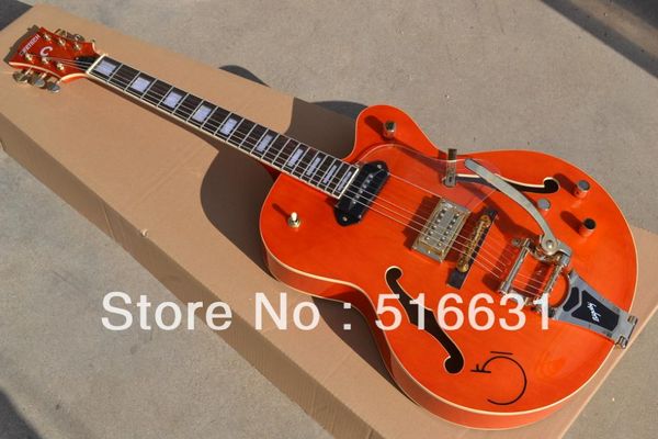 Frete gr￡tis - 6120 Falcon Jazz Orange Orange Electric Guitar Hollow Body Guitars