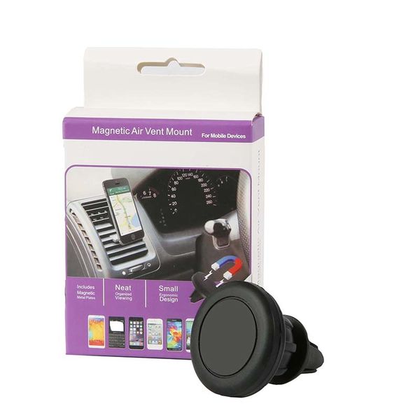 

black popular car mount air vent magnetic car holder for phones gps air vent car mount holder with retail box