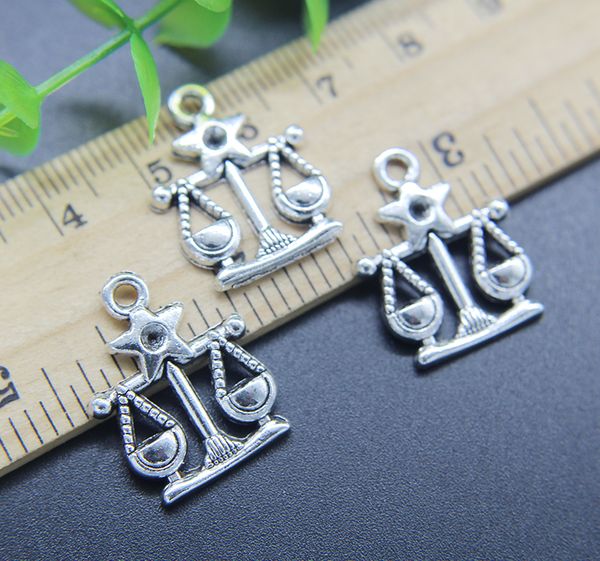 

100pcs libra constellation alloy charms pendant retro jewelry making diy keychain ancient silver pendant for bracelet earrings 22*17mm, Bronze;silver