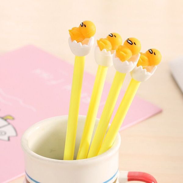 

6 pcs/lot kawaii 3d lazy mr.egg design 0.38mm black ink gel pen signature pen stationery office school stationery supplies
