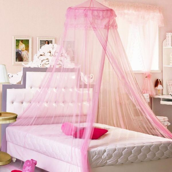 

new bed mosquito netting white elegant mesh canopy princess round dome bedding