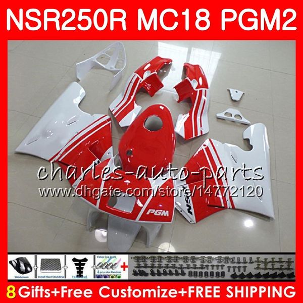 Corpo per HONDA NSR 250 R MC18 PGM2 NSR 250R NS250 NSR250R 88 89 78HM.23 MC16 NSR250 R RR NSR250RR 1988 1989 88 89 Kit carenature bianco lucido