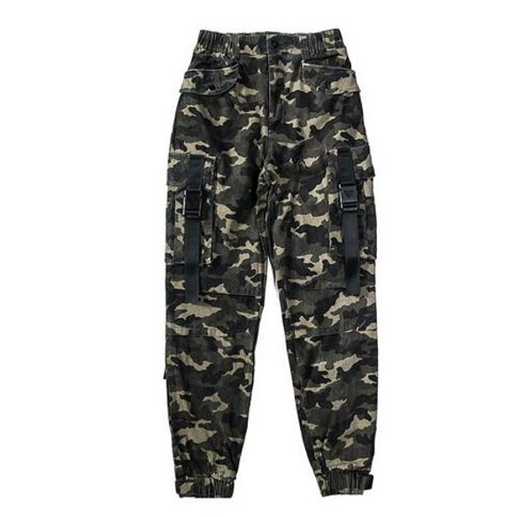

mens warm pants military style casual pants camouflage joggers punk sweatpants winter cargo pants streetwear, Black