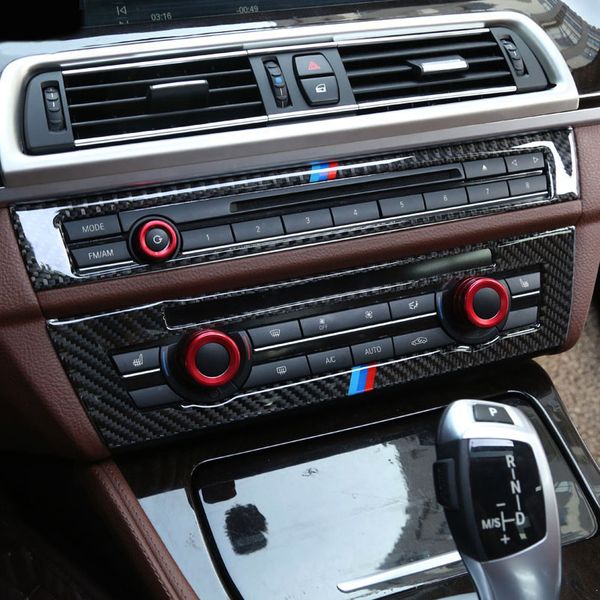 Grosshandel Fur Bmw F10 F18 5 Serie 2011 2017 Kohlefaser Streifen Klimaanlage Cd Panel Dekorative Abdeckung Trim Aufkleber Auto Zubehor Auto Styling