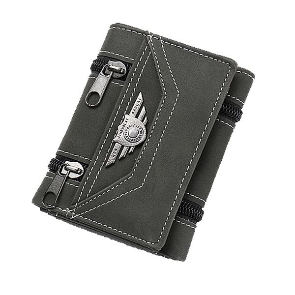 

wallet men minimalist vintage designer pu leather men's purse coin pocket zipper hasp with money bag men wallets, Red;black