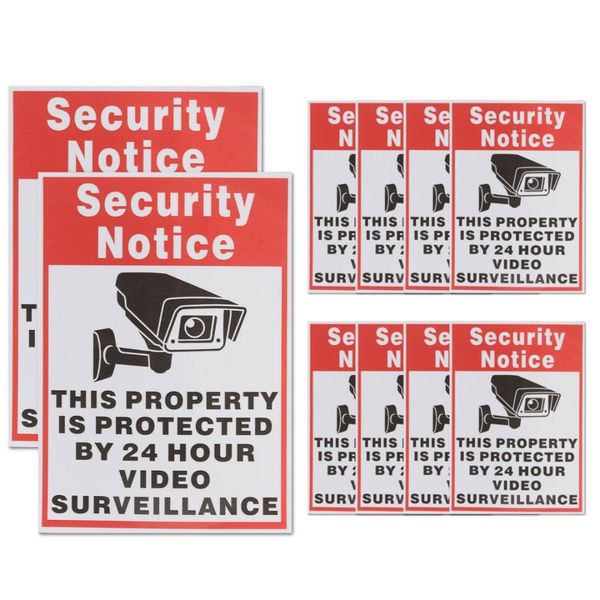 

10pcs/lot decorative mirror waterproof sunscreen pvc home cctv video surveillance secur camera alarm sticker warning decal signs