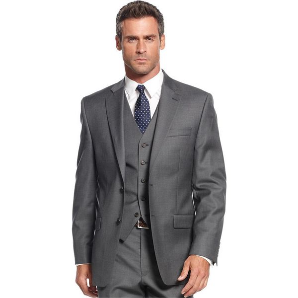 

custom made grey men wedding suits man blazer jacket vest pants slim fit groom tuxedos bridegroom suit 3 piece prom wear costume homme, Black;gray