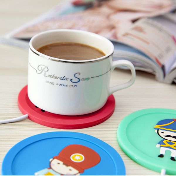 

usb cup pad warmer heater cartoon silicone heater for milk tea coffee mug drinks beverage cup mat pad 5v 3.75w