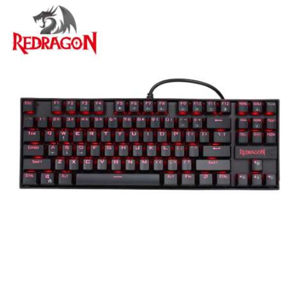 REDRAGON K552 Tastiera da gioco meccanica cablata Tastiere retroilluminate rosse a prova di spruzzi d'acqua Gamer per computer portatile PC desktop