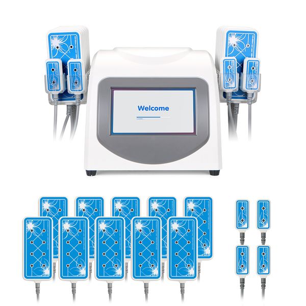 

diode lipo laser lllt therapy 160mw 635nm~650nm lipolysis 14 pads weight loss fat dissolve body slimming machine
