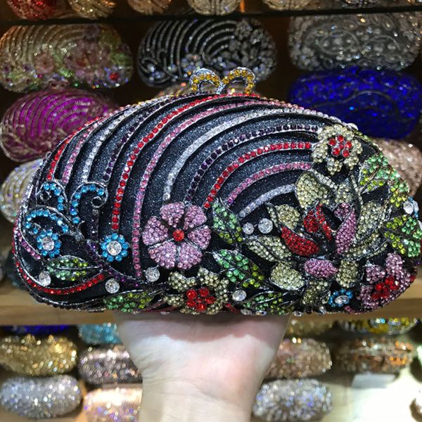 

green sier evening bag crystal clutch bag gold rhinestone bag party purse female pochette women wedding day clutches