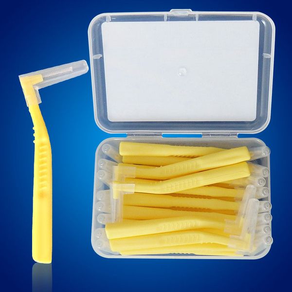 

20шт л образный межзубные щетки 0.6 мм зубная нить зубочистка межзубные очистители ортодонтические проволочная щетка зубная щетка уход за по