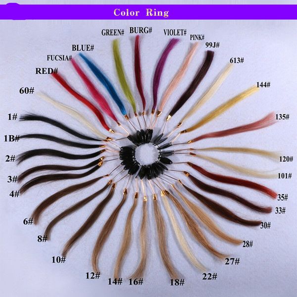 

elibess hair human hair color chart ring, Black