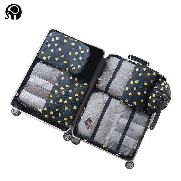 

2018 11 colors korean 7pcs women oxford packing cubes for underwear travel bags for shirts waterproof duffle bag organizers