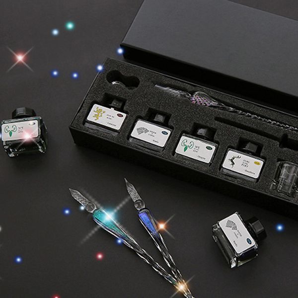 

crystal dip pen handmade dip pen with color ink starry sky gift box set