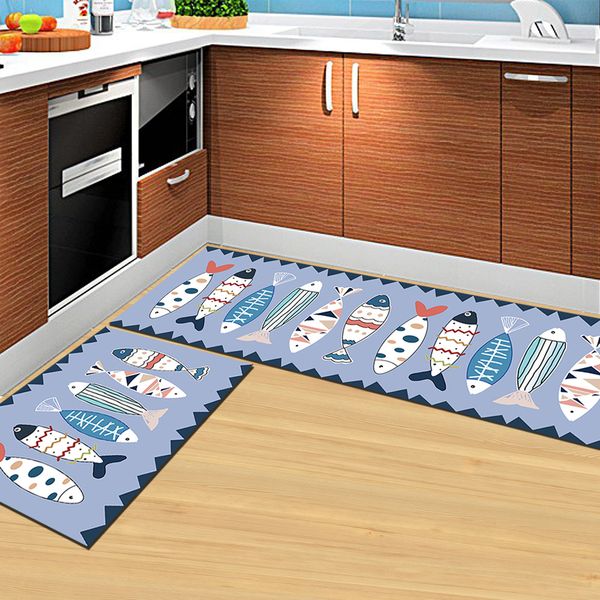 

fish printed long floor rugs home decor area rug for living room kitchen mats anti-slip kids bedroom carpets bedside rugs
