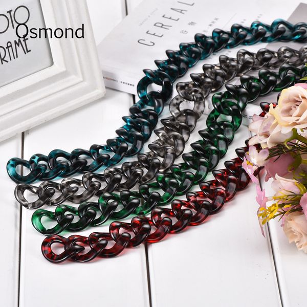 

osmond diy fish bone acrylic bag accessories parts acrylic resin bag straps chain shoulder belts fashion colorful handle belts, Black