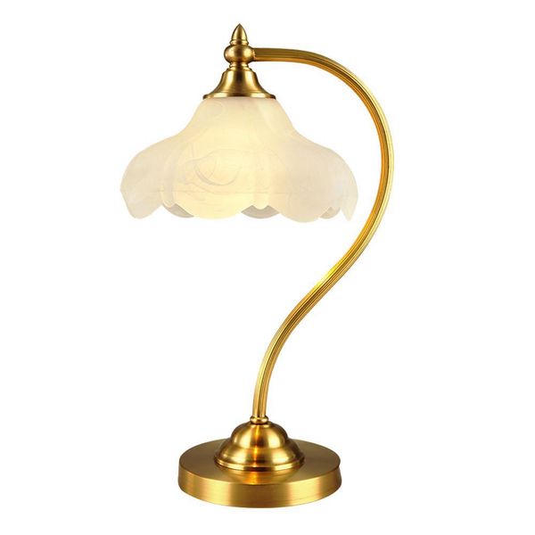 Vintage Kupfer Schlafzimmer Glas Schatten Bettside Tischleuchten Europäische Wohnzimmer Tischlampe Schlafzimmer Schreibtisch Beleuchtung