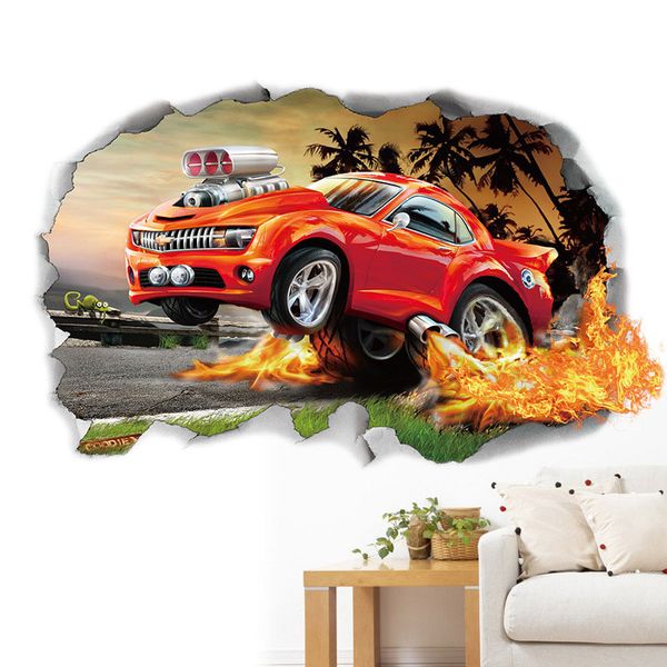 Wholesale New 3d Car Wall Stickers Creative Wallpaper For Children S Room Home Bedroom Decration Custom Wall Stickers Customized Wall Decals From
